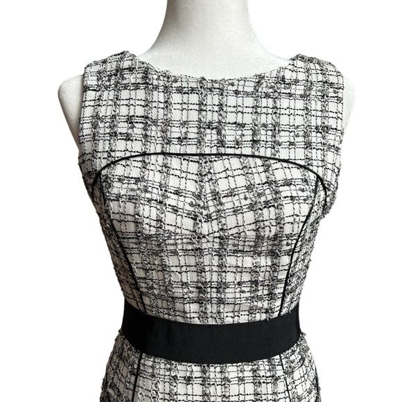 Milly Black and White Halter Sheath Midi Dress - Picture 4 of 15